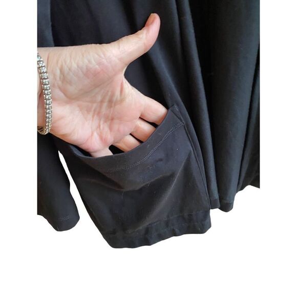 Eileen fisher women’s Shawl collar black open front cardigan size medium - Picture 4 of 5